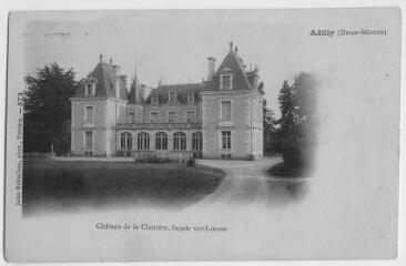 1 vue  - Adilly. Château de la Clairière, façade nord-ouest. (ouvre la visionneuse)